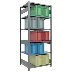 Image SCHULTE Schwerlastregal MULTIplus 250 12981-LR silber 100,0 x 80,0 x 250,0 cm