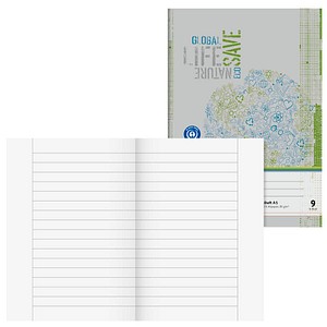 Image BRUNNEN Schulheft Recycling Lineatur 9 liniert DIN A5 Außenrand, 16 Blatt