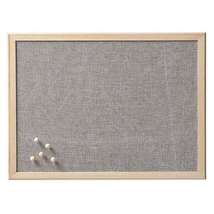 Image Zeller Pinnwand 40,0 x 30,0 cm Leinen grau