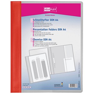Image VELOFLEX Schnellhefter VELOFORM® Kunststoff hellrot DIN A4 überbreit