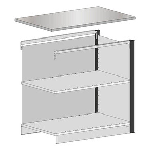 Image SCHULTE Thekenmodul Mittelmodul, schwarz, lichtgrau 100,0 x 78,0 x 103,5 cm