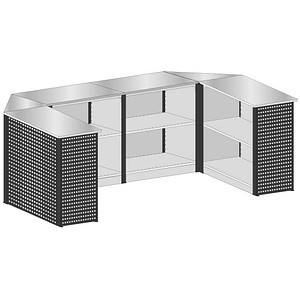 Image SCHULTE Thekenmodul-Set 3 U-Form, schwarz, lichtgrau 357,2 x 183,6 x 103,5 cm