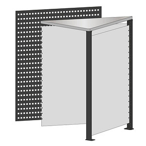 Image SCHULTE Thekenmodul Eckmodul, schwarz, lichtgrau 78,0 x 78,0 x 103,5 cm