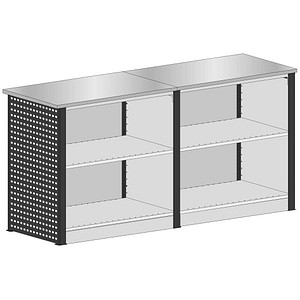 Image SCHULTE Thekenmodul-Set 4 gerade, schwarz, lichtgrau 161,2 x 78,0 x 103,5 cm