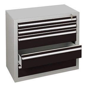 Image SCHULTE Schubladenblock für Thekenmodul, schwarz, lichtgrau 100,0 x 50,0 x 90,0 cm