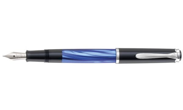 Image Pelikan Füllhalter M 205, blau marmoriert, B