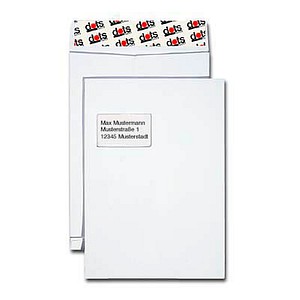 Image dots Faltentaschen DIN C4 mit Fenster weiß mit 2,0 cm Falte, 50 St.