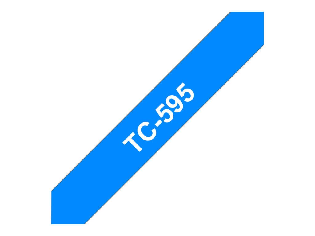 Image BROTHER TC595 Schriftbandkassette blau weiss 9mmx7.7m laminiert