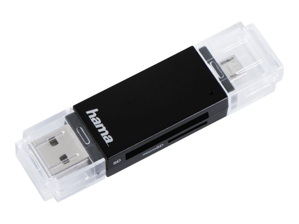 Image HAMA USB 2.0 OTG Kartenleser Basic  SD/microSD Schwarz