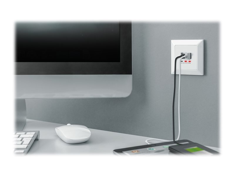 Image DIGITUS Lade-Dose Smartphones/Tablets 2x USB A 1x USB Type-C