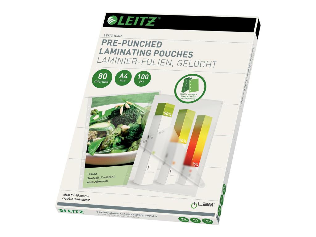 Image LEITZ Esselte Leitz - Taschen für Laminierung - 100 - glänzend - A4 (210 x 297 