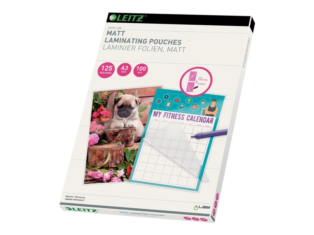 Image LEITZ Folientaschen125micA3matt100 Heisslaminierfolien perfekte Versiegelung ga