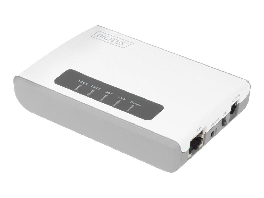 Image DIGITUS 2-Port USB2.0 Wireless Multif. Netw.Server,300Mbps
