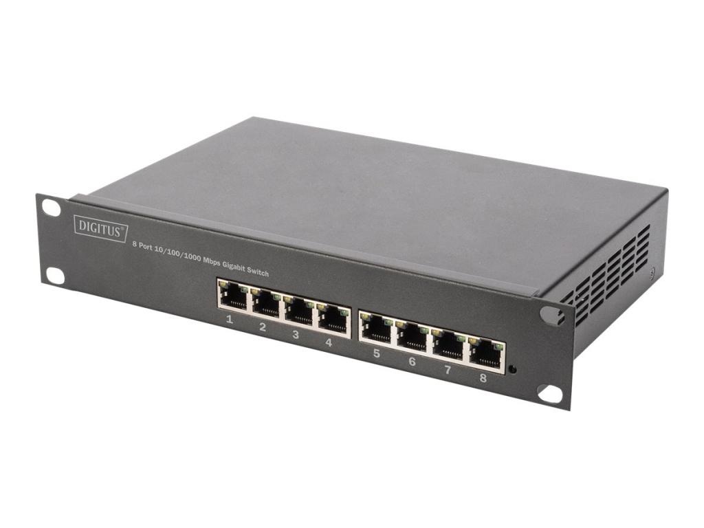 Image DIGITUS 8-Port Gigabit Ethernet PoE+ Switch 10" L2+ Managed