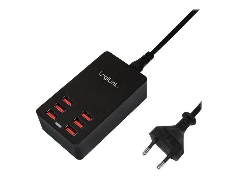 Image LOGILINK USB Ladegerät LogiLink, 6 Port, 32W, schwarz