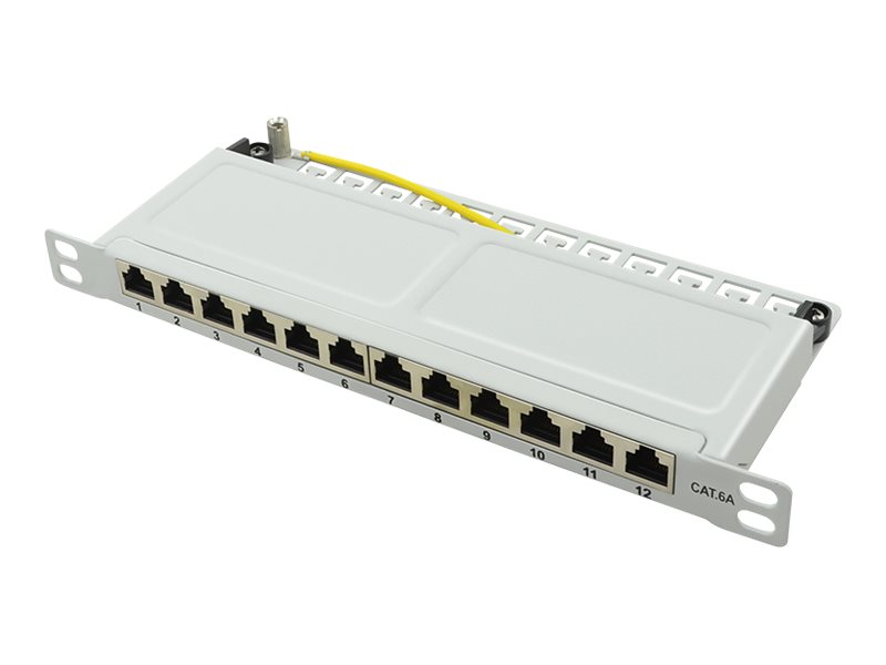 Image LOGILINK 10" Cat.6A Patchpanel, 12-Port, grau, 0,5 HE