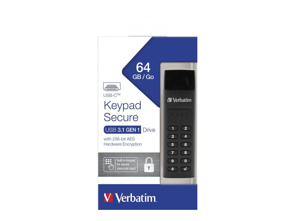 Image VERBATIM Flash USB 3.1 64GB Verbatim Secure Keypad