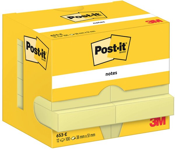 Image Post-it® Haftnotizen Standard 653 gelb 12 Blöcke