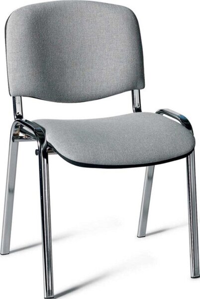 Image Besucherstuhl mit Chromgestell, grau gepolsterte Sitz- und Rückfläche