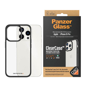 Image PanzerGlass™ ClearCase D30 Handy-Cover für Apple iPhone 15 Pro transparent, schwarz