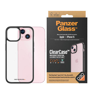Image PanzerGlass™ ClearCase D30 Handy-Cover für Apple iPhone 15 transparent, schwarz