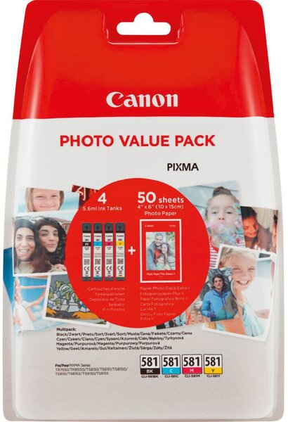 Image Multipack CLI-581 CMYK, Photopapier für PIXMA TR7550, TR8550, TS6150,