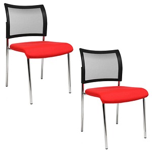 Image 2 Topstar Besucherstühle Visit 10 Net NV290 G210 rot, schwarz Stoff
