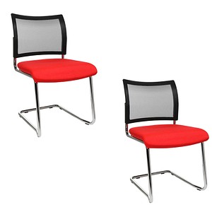 Image 2 Topstar Besucherstühle Visit 20 Net NV490 G210 rot, schwarz Stoff