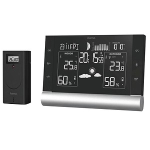 Image hama Black Line Plus Wetterstation schwarz