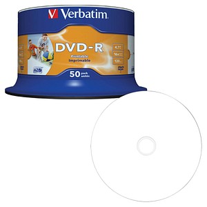 Image 50 Verbatim DVD-R 4,7 GB bedruckbar