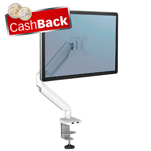 Image AKTION: Fellowes Monitor-Halterung Platinum Series weiß, Tischklemme, Tischbohrung mit CashBack