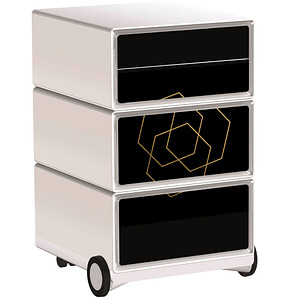 Image PAPERFLOW easyOffice Classic Chic Rollcontainer weiß, bunt 4 Auszüge 39,0 x 43,6 x 64,2 cm