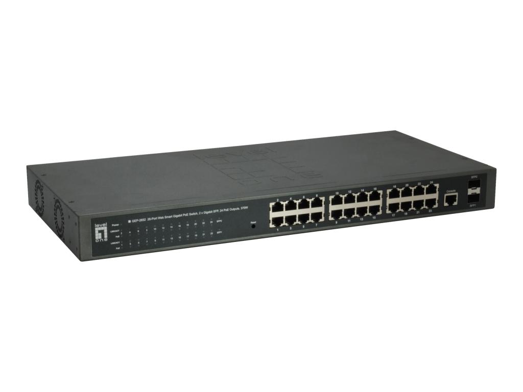 Image LEVEL ONE LevelOne Switch 24x GE GEP-2651      2xGSFP     370W 24xPoE+