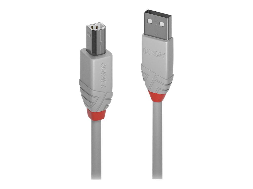 Image LINDY USB 2.0 Kabel Typ A/B Anthra Line 3m