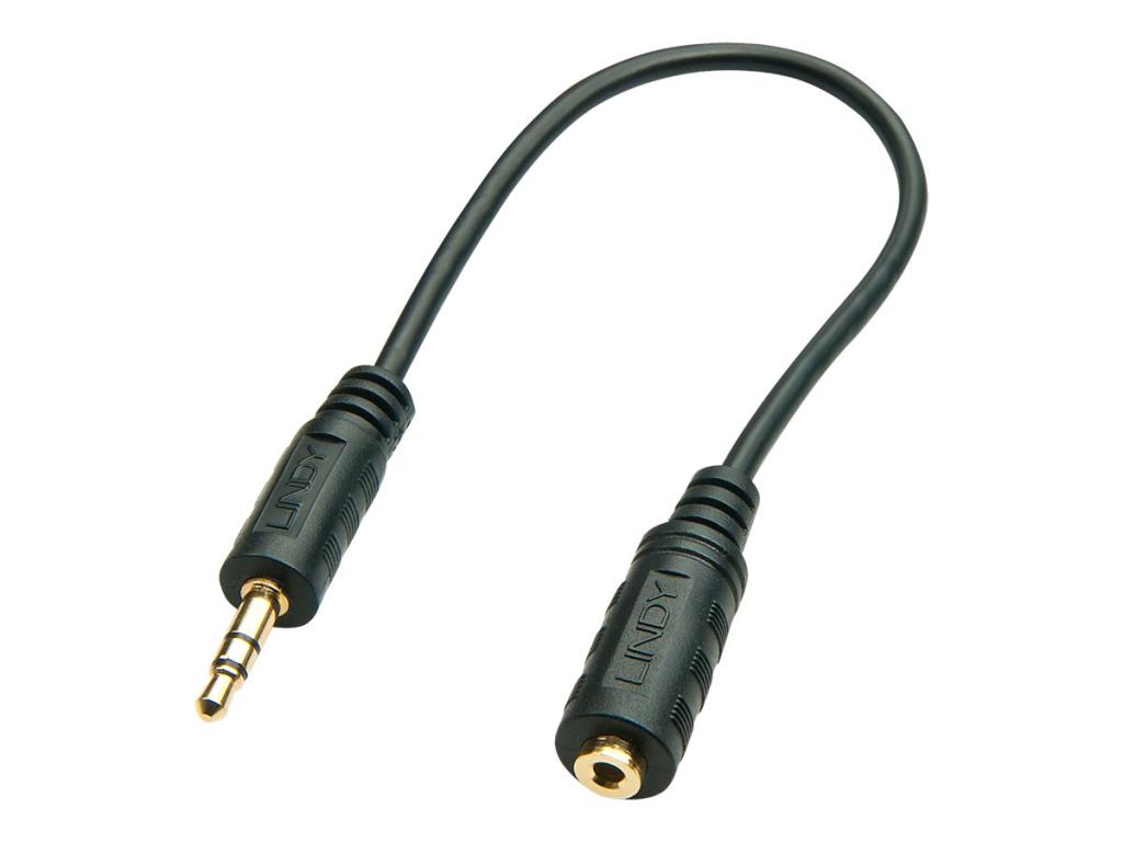Image LINDY Audioadapterkabel 3,5M/2,5F  20cm-Kabel 3,5mm M/2,5mm F