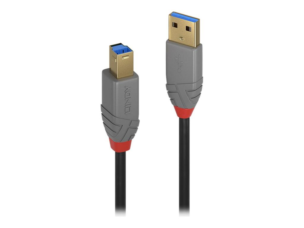 Image LINDY USB 3.0 Kabel Typ A/B Anthra Line 1m