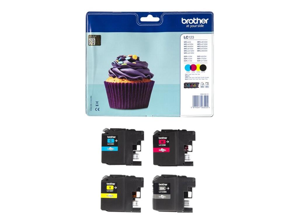 Image BROTHER LC123 4er Pack Schwarz, Gelb, Cyan, Magenta Tintenpatrone