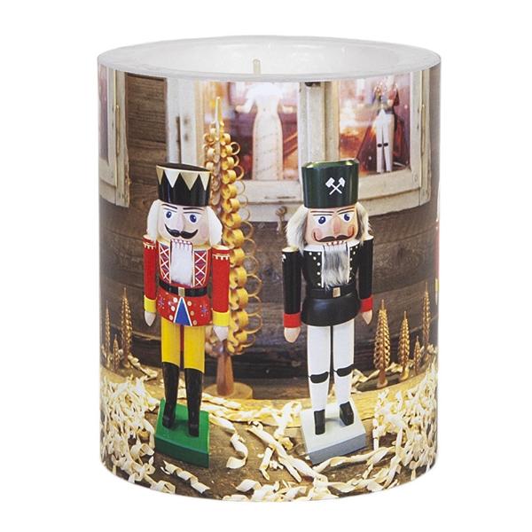 Image Dekorkerzen, 9,9 x 12 cm | mit Motiv Nussknacker Weihnachtsmotiv: Nussknacker