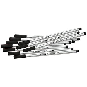 Image STABILO Pen 68 brush Brush-Pens schwarz, 10 St.