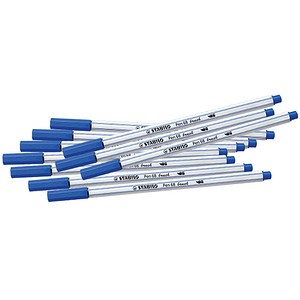 Image STABILO Pen 68 brush Brush-Pens blau, 10 St.