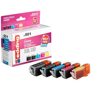 Image edding EDD-501  2x schwarz, cyan, magenta, gelb Druckerpatronen kompatibel zu Canon PGI-525 BK, CLI-526 BK/C/M/Y, 5er-Set
