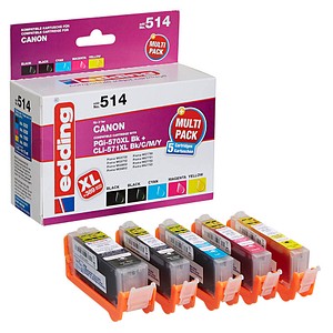 Image edding EDD-514  schwarz, cyan, magenta, gelb Druckerpatronen kompatibel zu Canon PGI-570XL/CLI-571XL BK/C/M/Y, 5er-Set