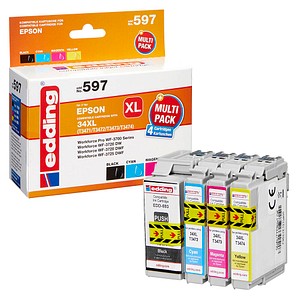 Image edding EDD-597  schwarz, cyan, magenta, gelb Druckerpatronen kompatibel zu EPSON 34XL / T3476XL, 4er-Set