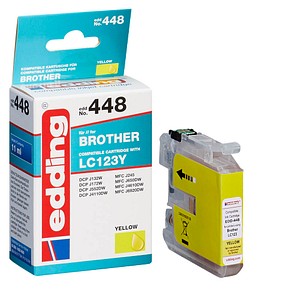Image edding EDD-448  gelb Druckerpatrone kompatibel zu brother LC-123Y