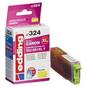 Image edding EDD-324  gelb Druckerpatrone kompatibel zu Canon CLI-551 XL