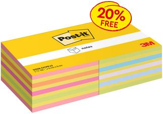 Image Post-it Haftnotiz-Würfel, 76 x 76 mm, Vorteilspack, sortiert