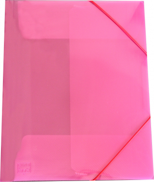 Image EXXO by HFP Eckspanner / Gummizugmappe / Sammelmappe, A4, aus PP, mit 30mm Füllhöhe, mit Gummizug und 3 Einschlagklappen im Rückendeckel, Farbe: transparent rot– 1 Stück