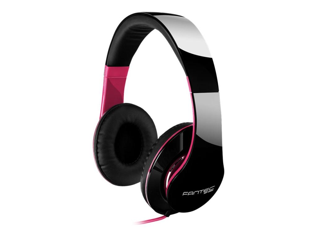 Image FANTEC SHP-250AJ-PK Stereo Kopfhoerer/Headset schwarz/pink 40mm Lautsprecher 3,