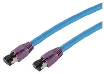 Image S-CONN shiverpeaks BASIC-S Patchkabel, Kat. 8, S/FTP, 15,0 m, blau RJ45 Stecker
