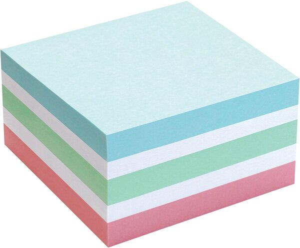 Image Büroring Haftnotiz Würfel pastell 75x75mm, 400 Blatt, FSC Quallität,